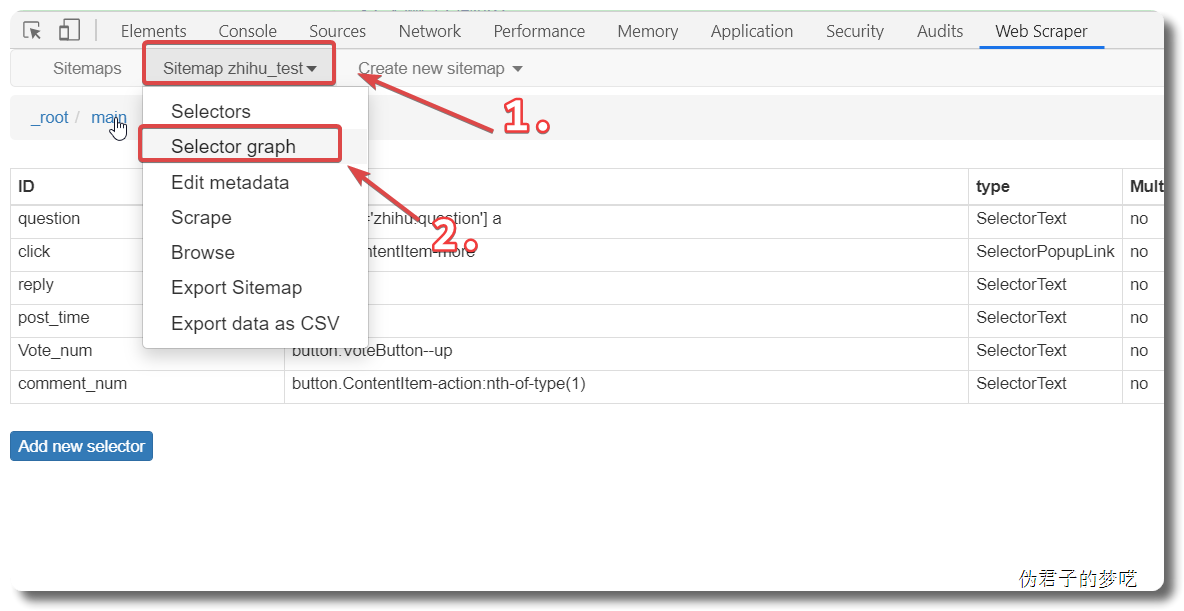 Selector graph